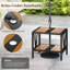  Table de bout à 2 niveaux pour table d'appoint à 2 niveaux avec tablette de rangement pour parasol de 1,57 po-589514542