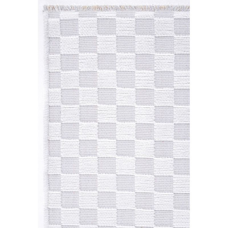 Rhanada Geometric Machine Made Indoor / Outdoor Area Rug, Rectangle 3'3" x 4'11"