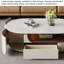 Table basse ovale en pierre