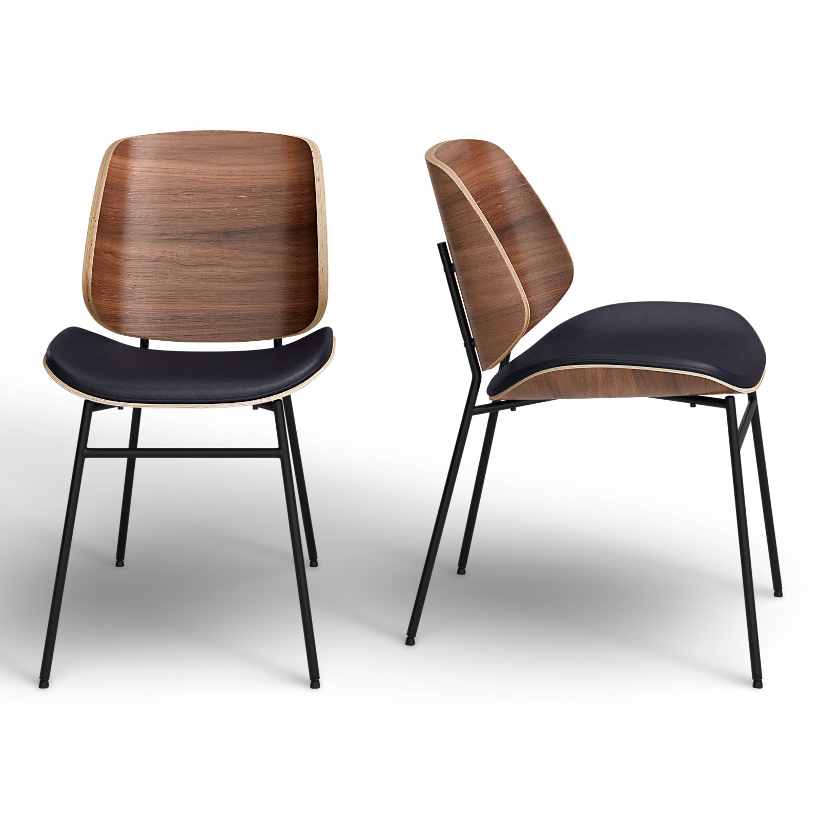 Irina Genuine Leather Metal Solid Back Side Chair