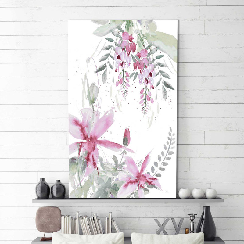 «Spring Glicinia II» par Patricia Pinto, reproduction sur toile flottante, H 48 po x l 28 po x P 1,5 po, Toile tendue