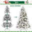 Arbre de Noël en forme d'épouvantail floqué avec lumières à DEL blanc chaud, embouts de fil mémoire en PVC, poteau électrique et structure à charnières - arbre de Noël réaliste enneigé-199536005