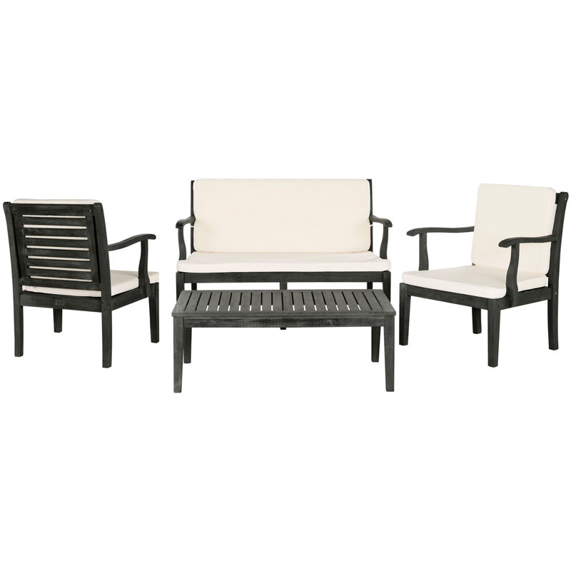 Chatelet Acacia 4 - Person Patio Conversation Set with Cushions, Dark Slate Gray