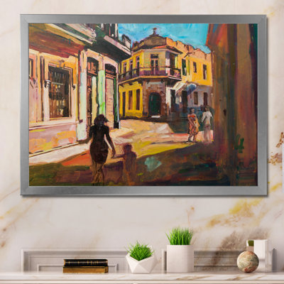 " Painting Representing Sightseeing Tourists Walking "
