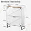 Armoire à chaussures rustique de style campagnard avec 2 tiroirs rabattables, panneau arrière, tablettes amovibles et 2 crochets mobiles, pieds en métal réglables pour un organisateur de hall d'entrée élégant, blanc-684980917