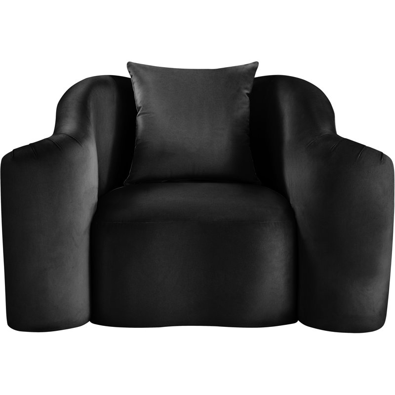Chaise en velours Soyini, Velours noir
