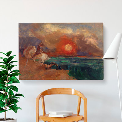 Saint George And The Dragon by Odilon Redon - Wrapped Canvas