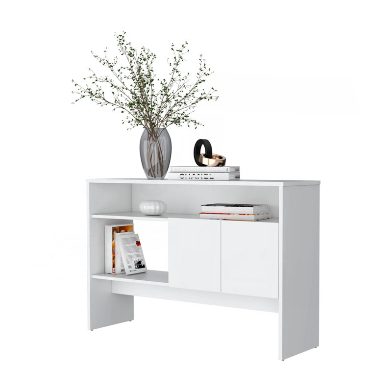 Stylish Console Table With Ample Storage And Display Options For A Clutter-Free And Elegant Living Space, White