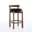 Ensemble de 2 tabourets de comptoir pivotants, tabourets de bar de style Mid-Century moderne avec dossier, hauteur de siège de 26 pouces, structure en bois massif, chaises de bar rembourrées en lin doux avec repose-pieds, idéal pour un îlot de cuisine