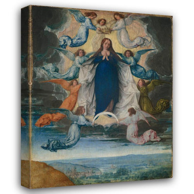 "The Assumption of the Virgin" by  Michel Sittow - Gallery Wrap Canvas Wall Art