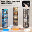 Display Cabinet with Glass Door, 4-Tier Curio Cabinet with 3 Color Lights-1984092318
