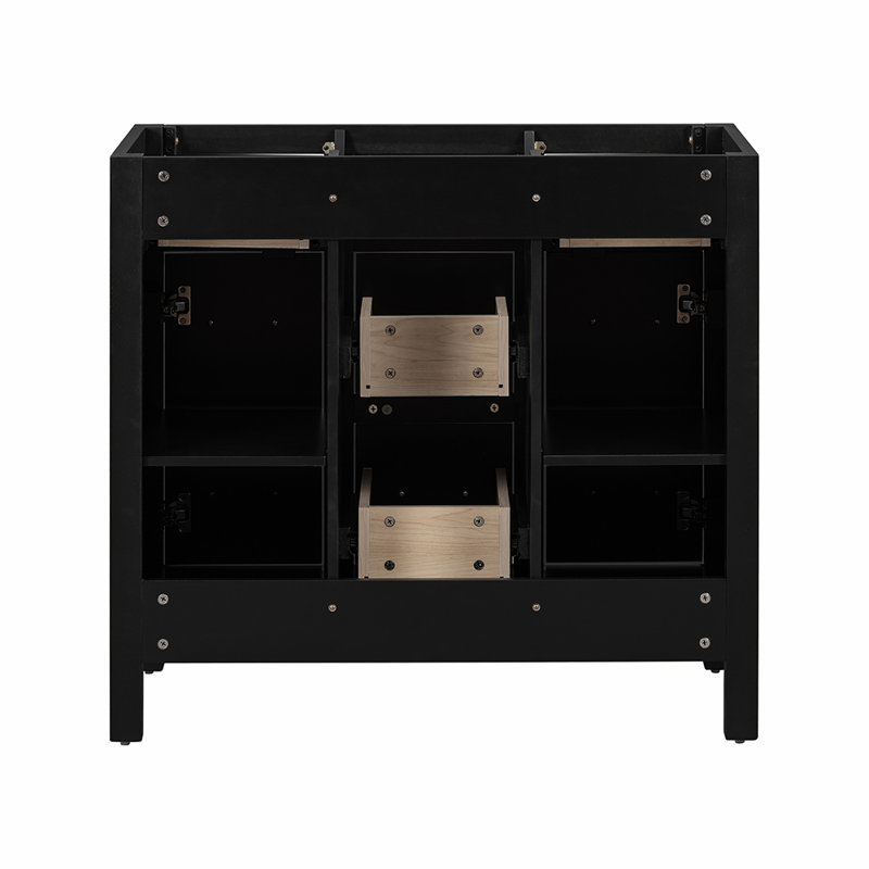 Base de meuble-lavabo simple 35,4 po seulement, Noir