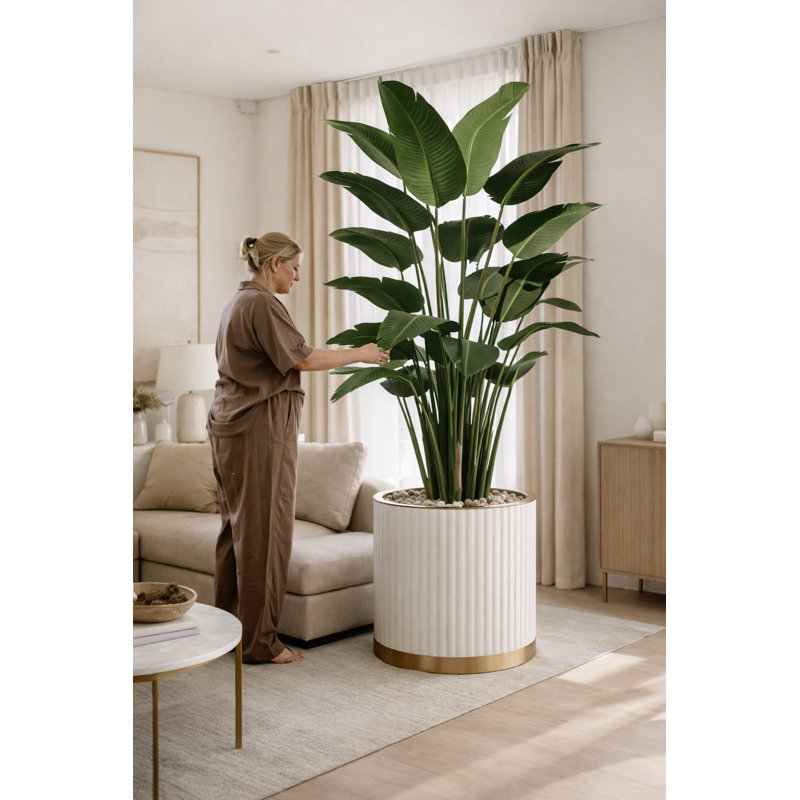 Faux Bird Of Paradise Plant in Pot Liner