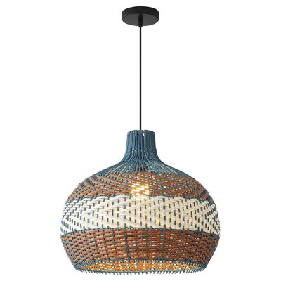 Luminaire suspendu en rotin 1 lumière Anasztazia
