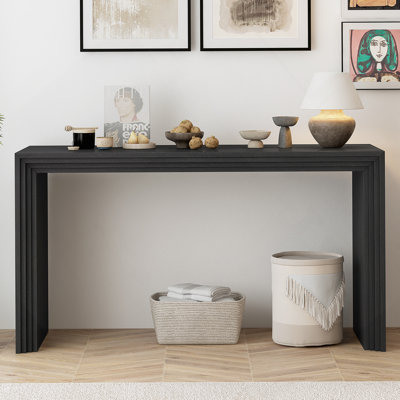 Modern Style Console Table with Paulownia Solid Wood Veneer, Perfect for Stylish and Functional Home Decor