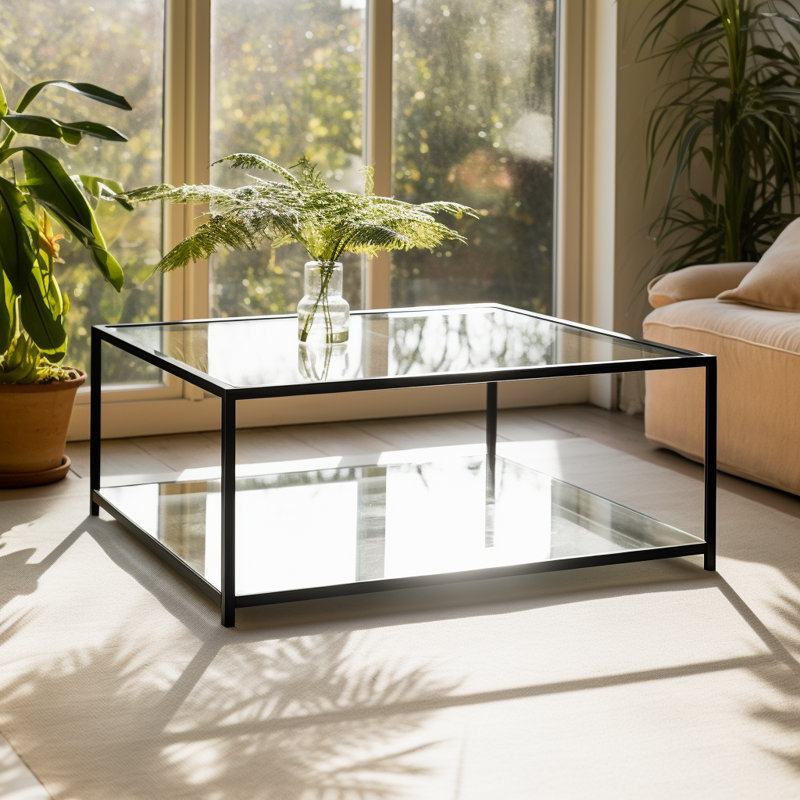 Abernathy Four Leg Coffee Table with Storage