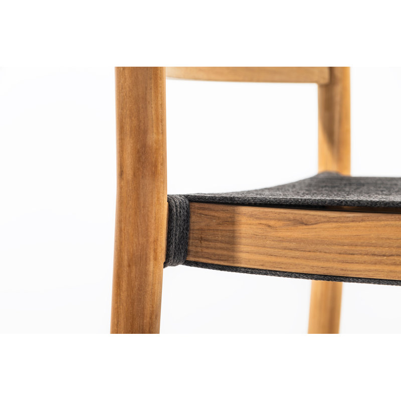 Copenhagen Teak Patio Bar Stool, Sooty, Counter Stool (25.69" Seat Height)