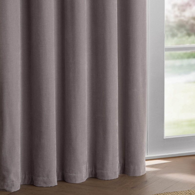 Heavy Chenille Room Darkening Curtain Panel Pair, 229cm Width x 137cm Drop
