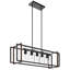 Sandra 5 - Light Kitchen Glass Shade Metal Frame Island Linear Pendant Light Fixture