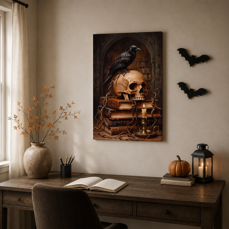 Art mural sur toile d'Halloween, H 24 po x l 16 po