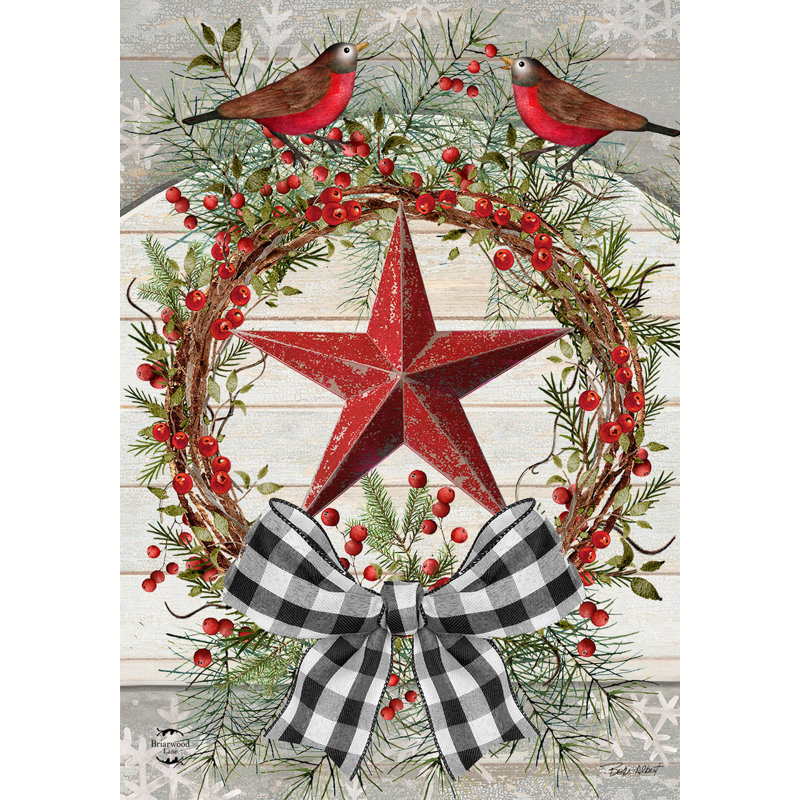 Couronne de baies drapeau de jardin Barnstar