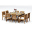 9 Pcs Grade-A Teak Wood Dining Set: 60" Square Rectangle Butterfly Table And 8 Giva Chairs (4 Arm & 4 Armless Chairs) #11GV1404