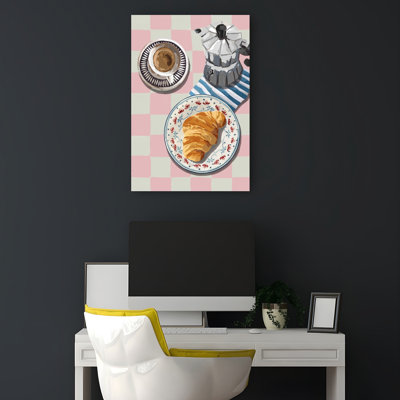 Affiche murale contemporaine « Petit-déjeuner français chaleureux »