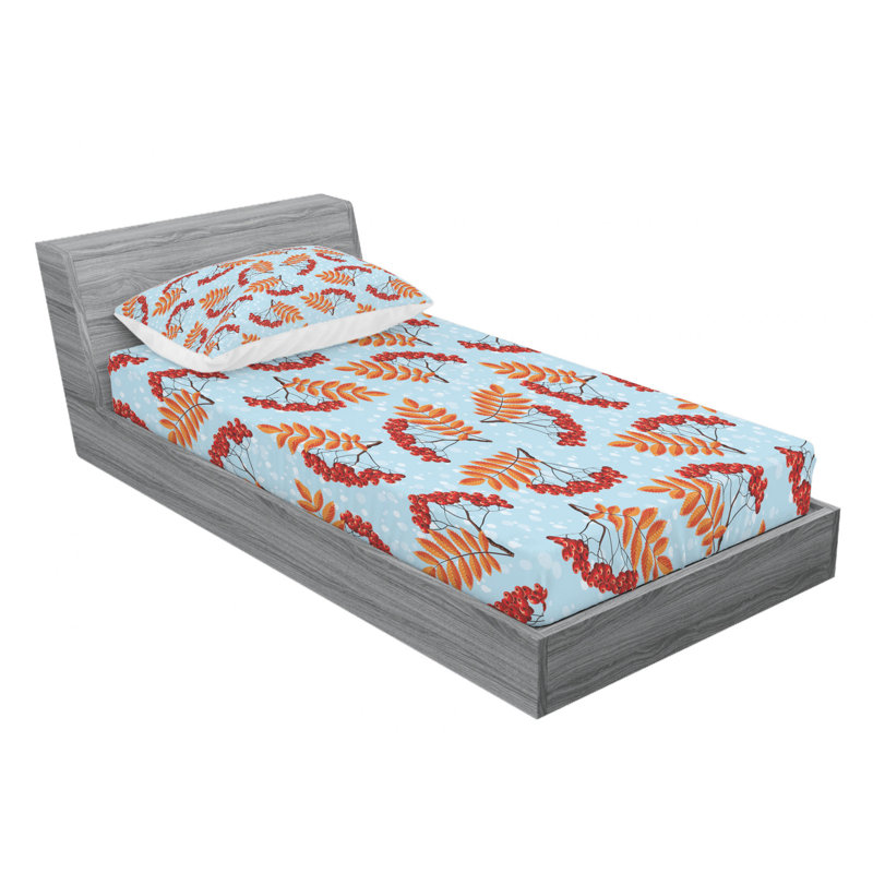 Microfiber Floral Sheet Set, Twin XL Sheet Set with Fitted Sheet