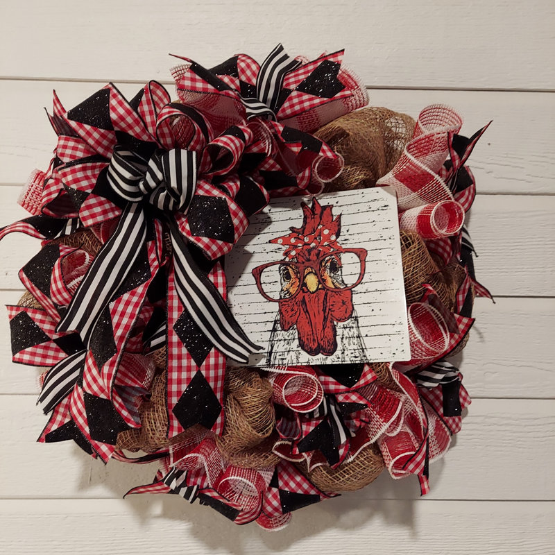 Couronne de poulet avec bandana et verres 22 "Deco