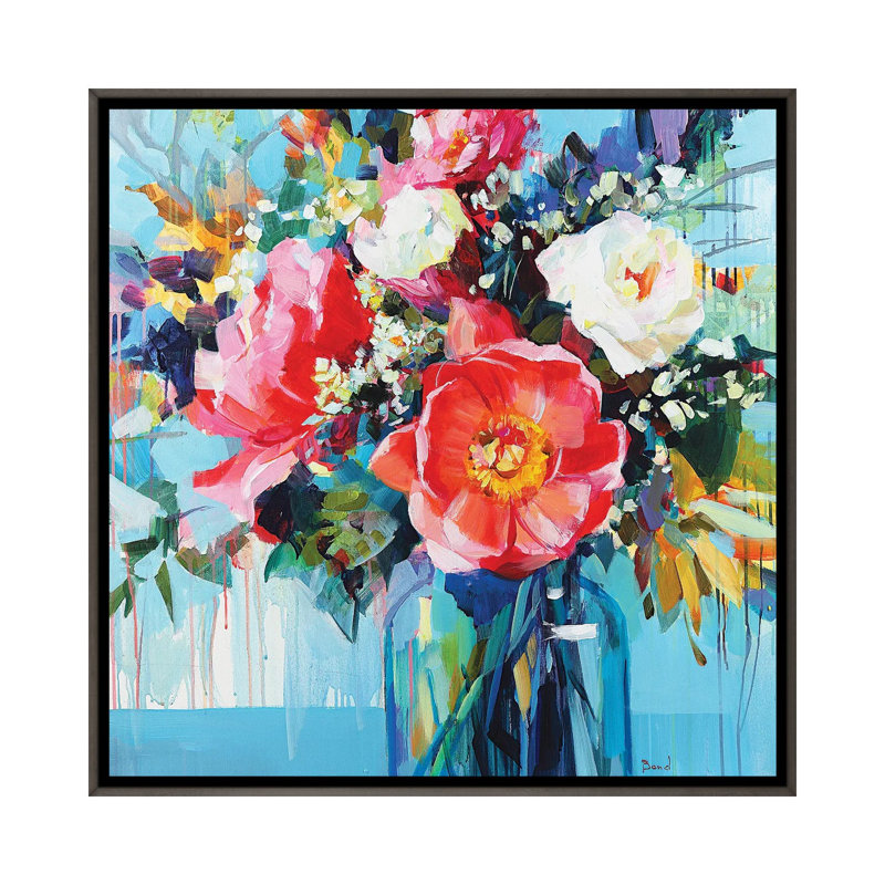 Belle Love - reproduction d'art murale - toile encadrée, H 18 po x l 18 po, Toile à cadre flottant sans passe-partout, Gris