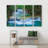 " Cascading Forest Waterfall Landscape Nature " 4 - Pieces