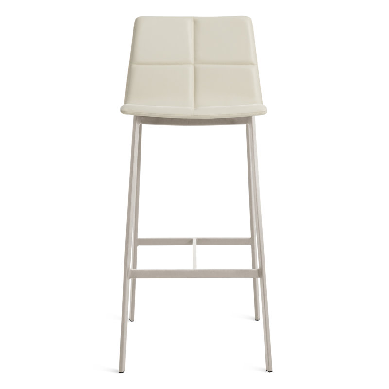 Between Us Stool, Ink Genuine Leather, Bar Stool (31" Seat Height), Black