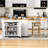 74.8" Kitchen Island With Extendable Dining Table