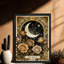 Art mural noir encadré noir «The Moon Tarot» - Art nouveau-1280219183