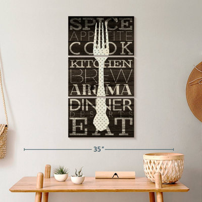Ensemble rustique de planche à fourche sur toile 3 pièces