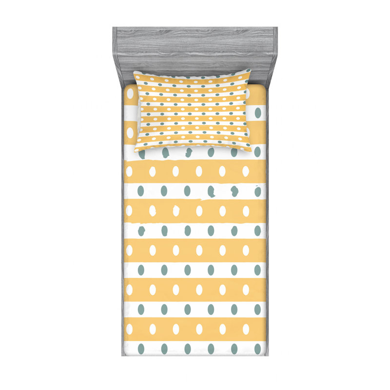 Microfiber Abstract Sheet Set, Twin XL Sheet Set with Fitted Sheet