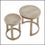 Ensemble de 2 tables basses rondes traditionnelles en bois courbé, style rustique du milieu du siècle pour le salon et le bureau, durables et élégantes-2114451755