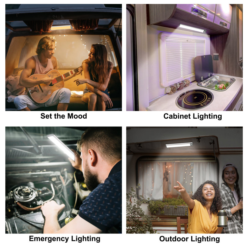 Lepotec Under Cabinet Lights - LED Wireless Touch Control, Rechargeable Battery Indicatornight Light for Kitchen & Hallway