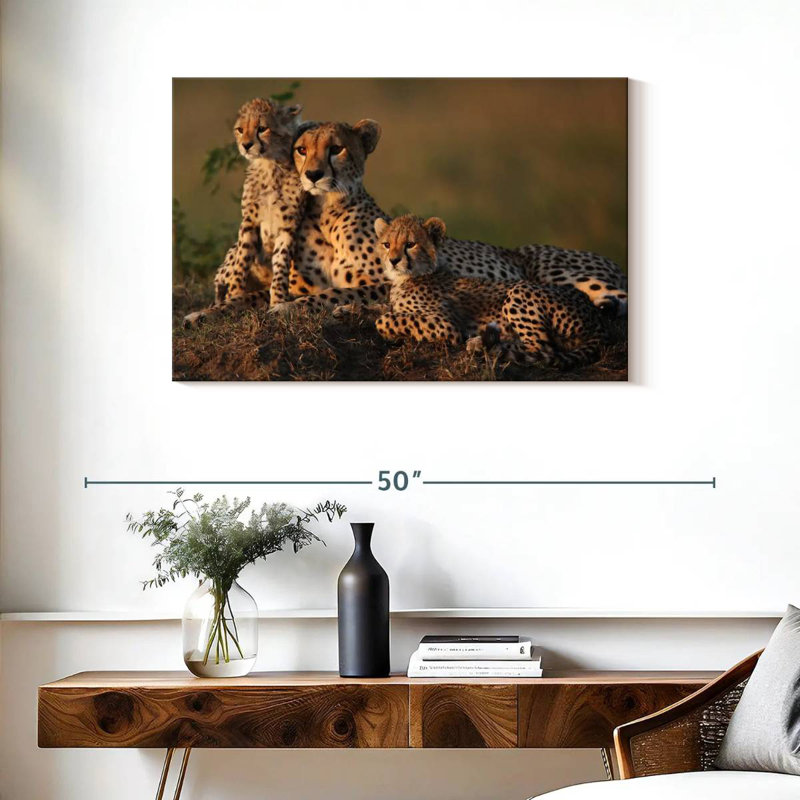 Safari guépard famille, H 24 po x l 36 po