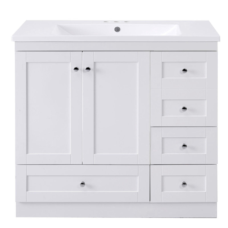 36" Modern Bathroom Vanity, White