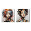 «Digital Dreams Cybernetic Woman Portrait I», art mural en métal carré, ensemble de 2-543266988