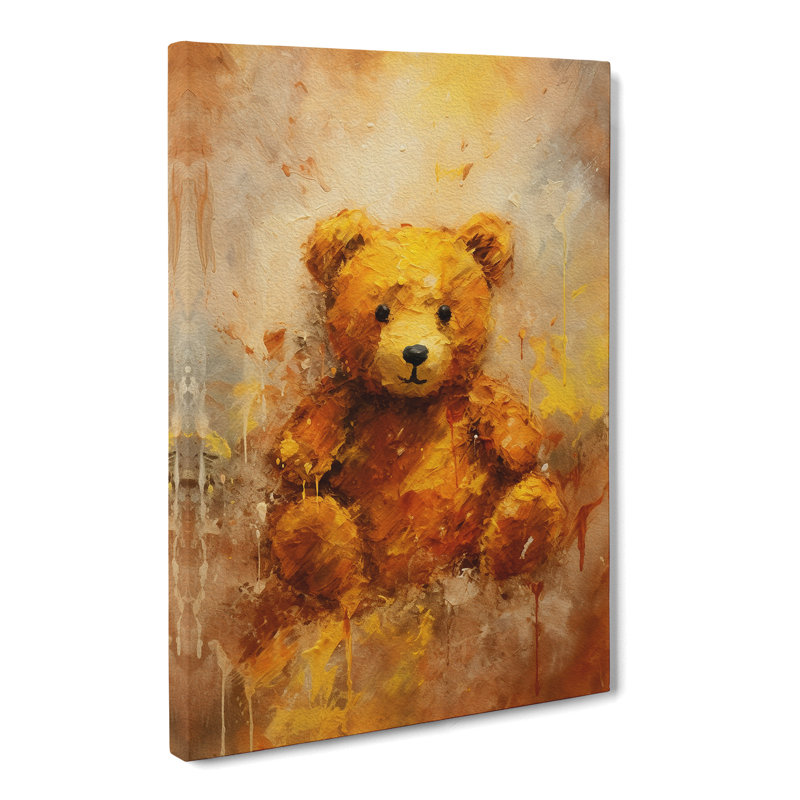 Teddy Bear Gestural - Art Prints - Wrapped Canvas, 50cm H x 35cm W x 3cm D