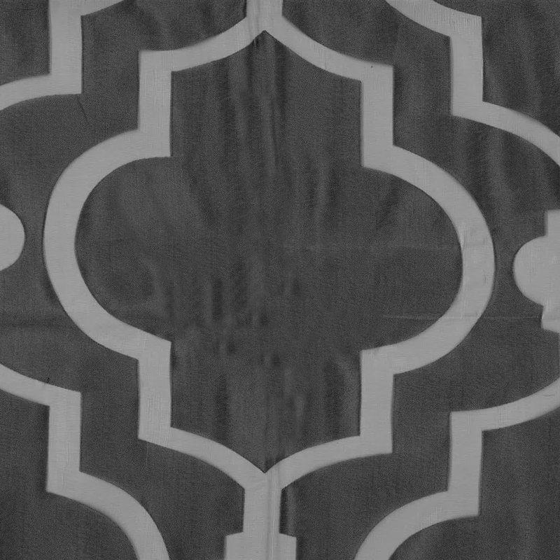 Panneau de rideau simple avec passe-tringle géométrique Bezu, Noir, l 52" x L 95"