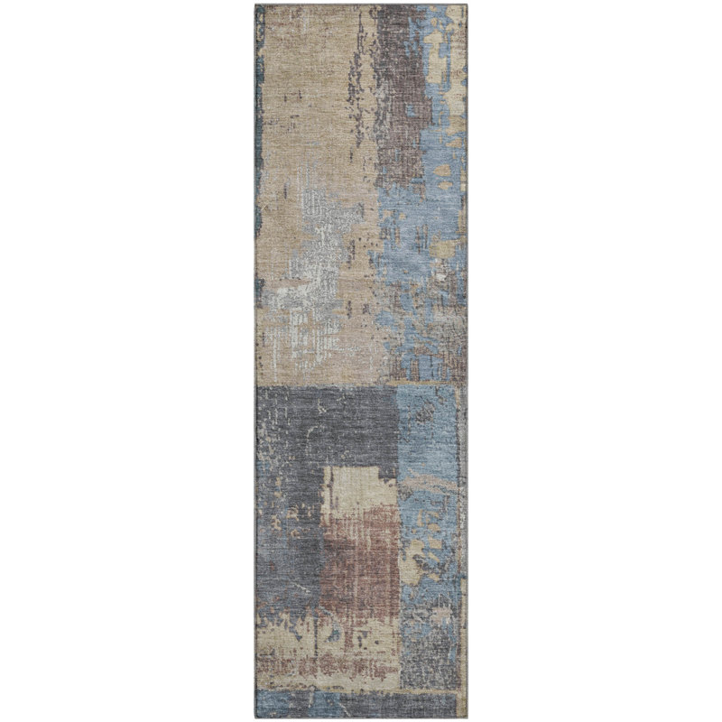Premium Machine Washable Chelston AMF1866 Abstract Rug, Runner 2'3" x 7'6"