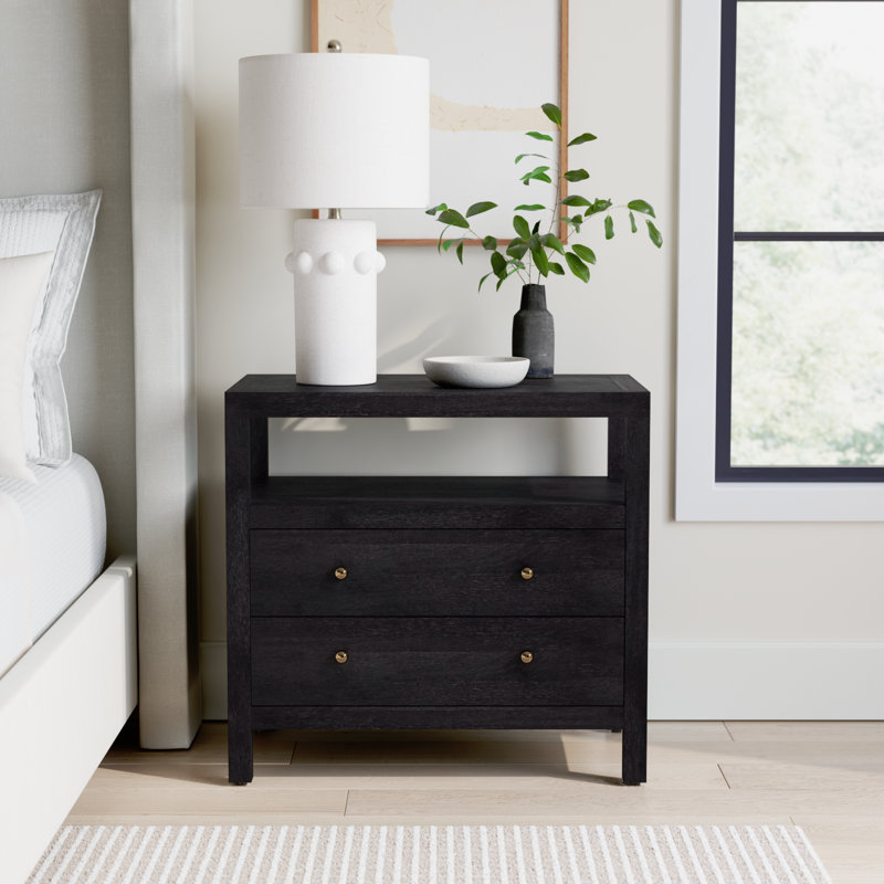 Celine 28" 2-Drawer Nightstand, Antique Coffee