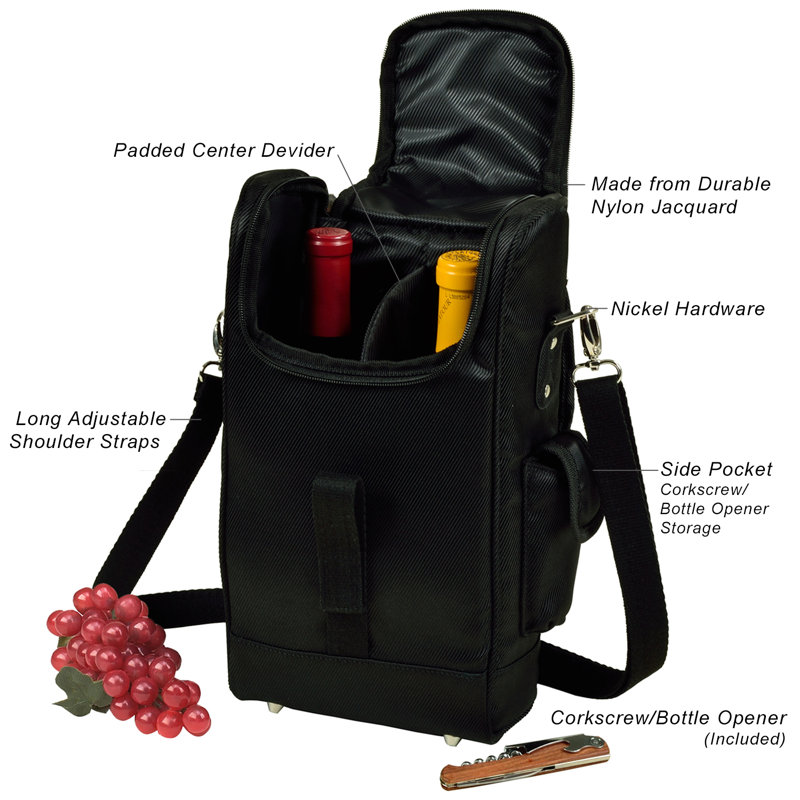 University Mountaineers Two Bottle Wine Tote W/Corkscrew