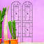 Ensemble de 2 treillis de jardin en métal 86,7 po x 19,7 po, antirouille pour l'extérieur pour les plantes, noir de style paon, facile à assembler, tube galvanisé robuste, supporte les plantes grimpantes comme les vignes-1026833921