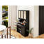 Garde-manger de grande capacité, 69,87 po, noir, 3 portes, tablettes réglables, support pour micro-ondes avec rangement moderne pour garde-manger, hauteur et tablettes de 69,87 po de hauteur