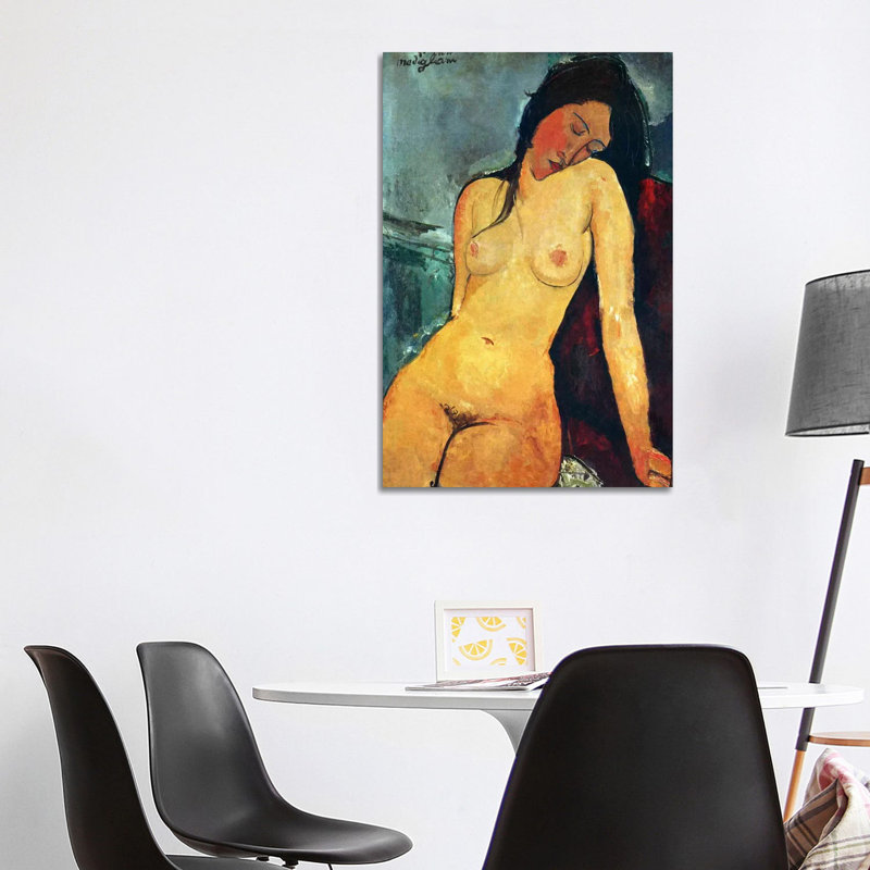 Seated Nude by Amedeo Modigliani - Wrapped Canvas Painting