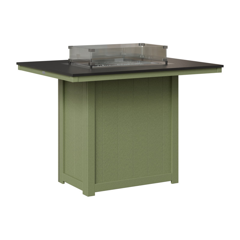 Foyer de table berlinois Donoma, Plateau martelé noir avec base sauge, H 39 po x l 41 po x P 54 po